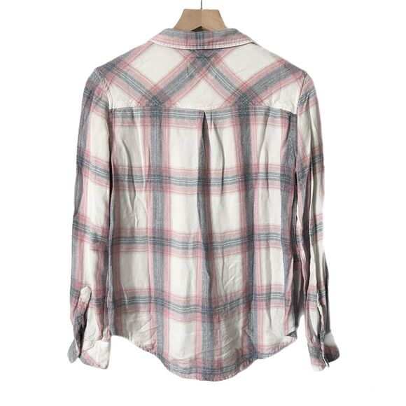 Rails Hunter Plaid Button Down Shirt in White and Peony Pink Size Small - Picture 3 of 6